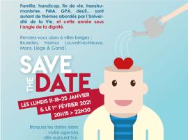 SAVE THE DATE! "L'Université de la Vie" 2021 in 6 Belgische steden