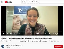 De Replay van het webinar "Bio-ethiek in België 2022" is online !
